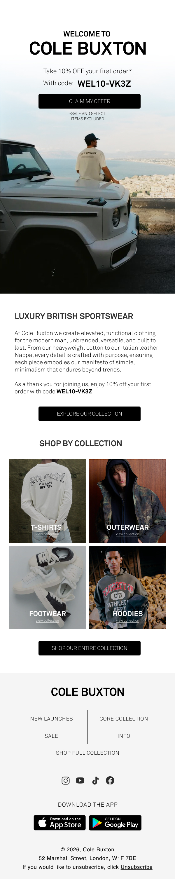 Cole Buxton welcome email